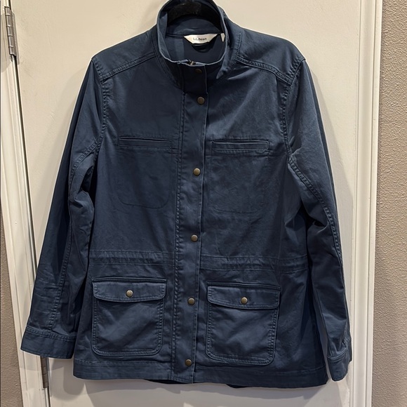 L.L. Bean Jackets & Blazers - L.L. Bean Blue Utility Jacket with Stand-Up Collar